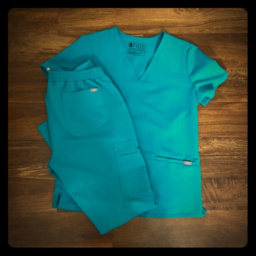 Teal figs scrubs